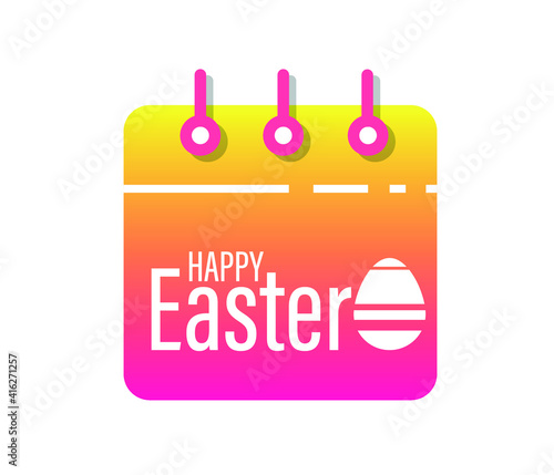 Easter calendar line and icon, Happy Easter and holiday, calendar vector icon, vector graphics, editable.
