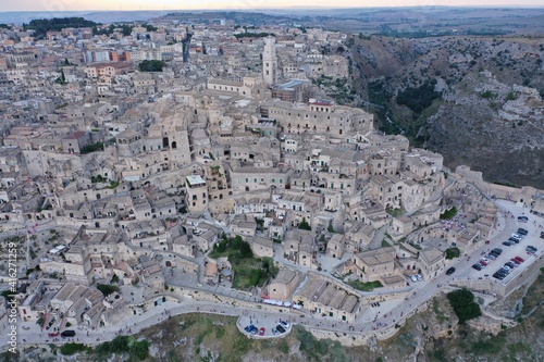 defaultAerial view of the ancient town of Matera (Sassi di Matera), Basilicata, southern Italy