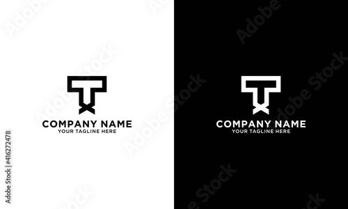 Initial  letter Logo Modern Simple Black TX