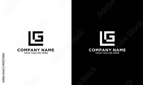 Simple Modern letters Initial Logo l and g.
