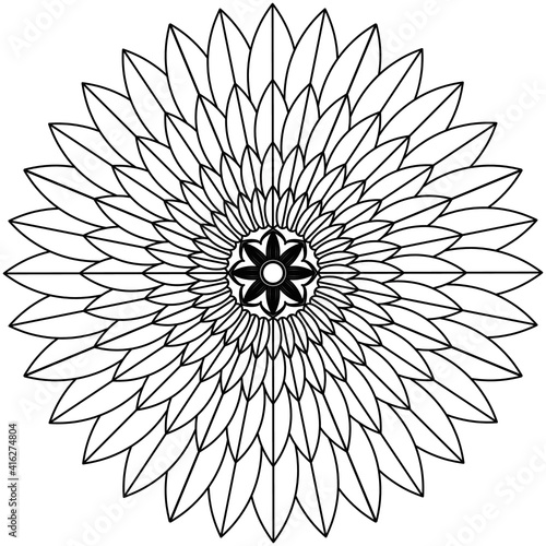 Beautiful Mandala Shape for Coloring. Vector Mandala. Christmas. Oriental. Book Page. Lines
