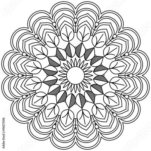 Beautiful Mandala Shape for Coloring. Vector Mandala. Christmas. Oriental. Book Page. Lines
