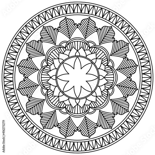 Beautiful Mandala Shape for Coloring. Vector Mandala. Christmas. Oriental. Book Page. Lines
