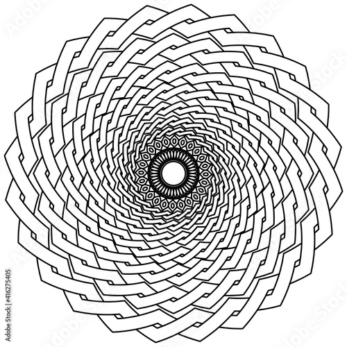 Beautiful Mandala Shape for Coloring. Vector Mandala. Christmas. Oriental. Book Page. Lines
