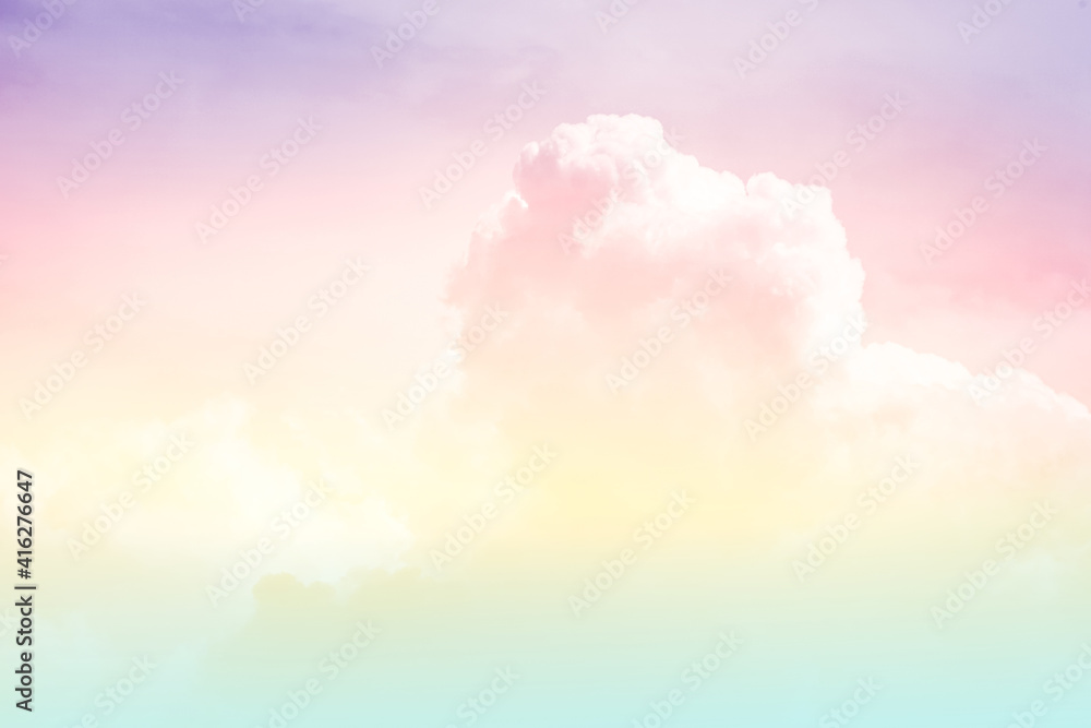 blurred fluffy could with pastel gradient color , for nature abstract background