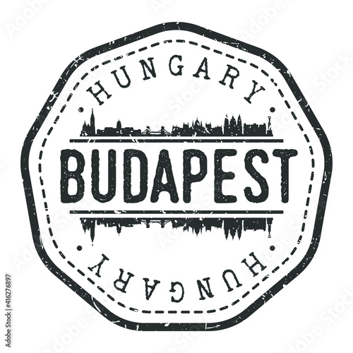 Photography Budapest, Hungary Stamp Skyline Postmark