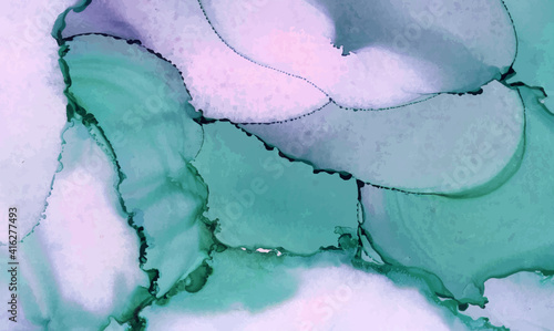 Alcohol ink vector texture banner. Fluid ink abstract background.