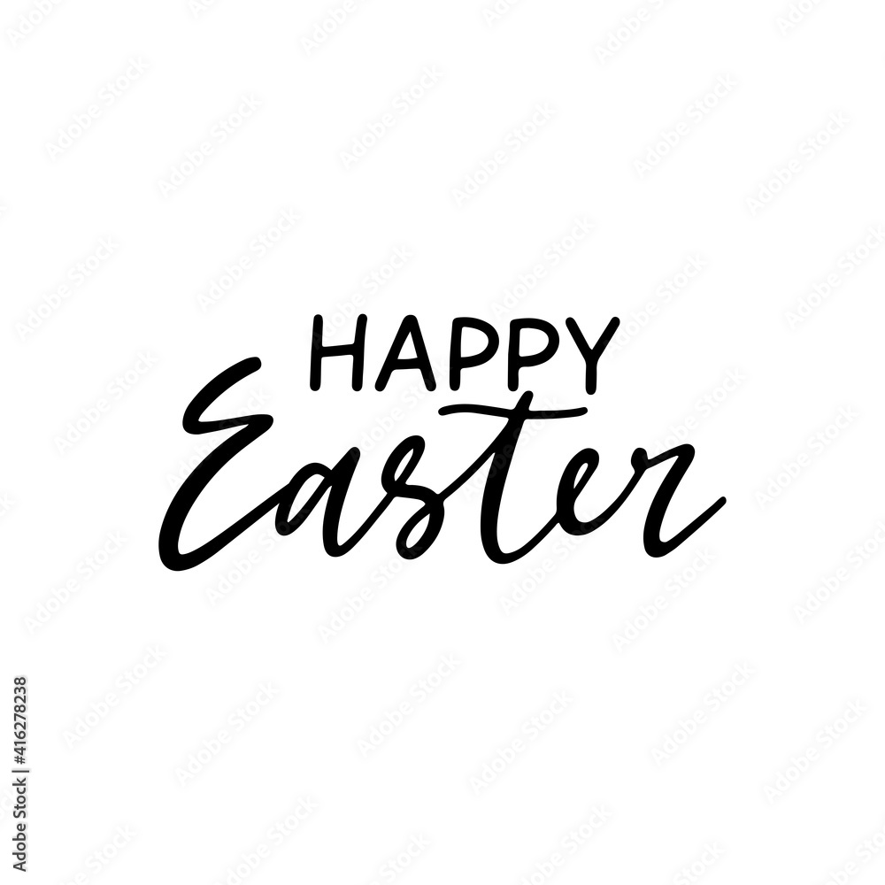 Fototapeta premium Happy Easter vector calligraphy quote. Spring holiday greeting text
