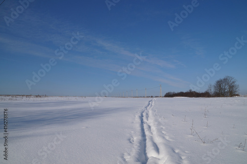 snow-covered field in russia