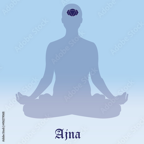 Ajna Chakra symbol vector illustration.