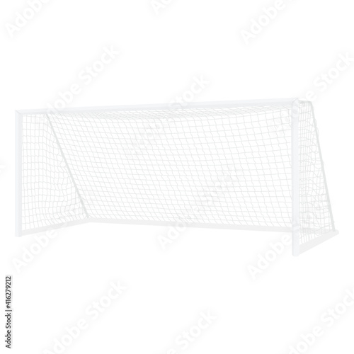Football soccer goal realistic sports equipment. Isolated on white background.