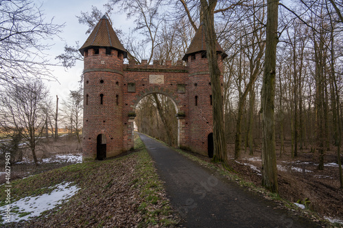 Sieglitzer Tor , historischer Zugang zum Sieglitzer Waldpark © StG Stockfoto