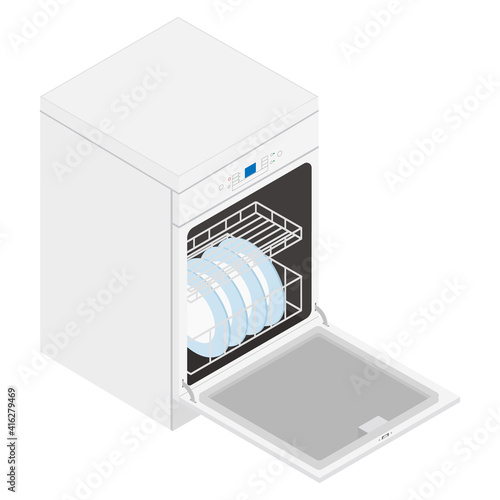 Isometric dishwasher vector
