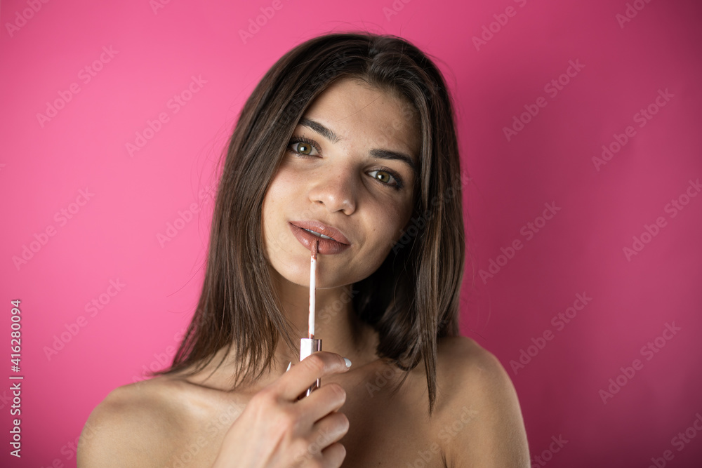 portrait of a woman with lollipop portrait of a woman with lollipop