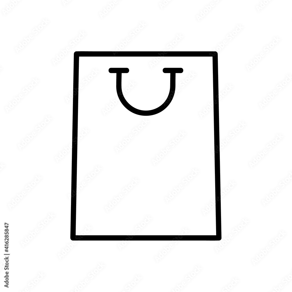 Shopping bag flat icon. Pictogram for web. Line stroke. Basket isolated on white background. Bag vector eps10 Shopping bag flat icon. Pictogram for web. Line stroke. Basket isolated on white background. Bag vector eps10