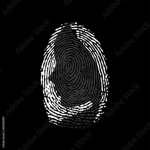 Fingerprint ID woman black background