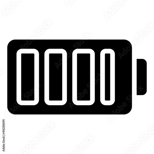 Editable filled vector design of mobile battery