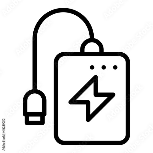 Portable charging device, icon of power bank
