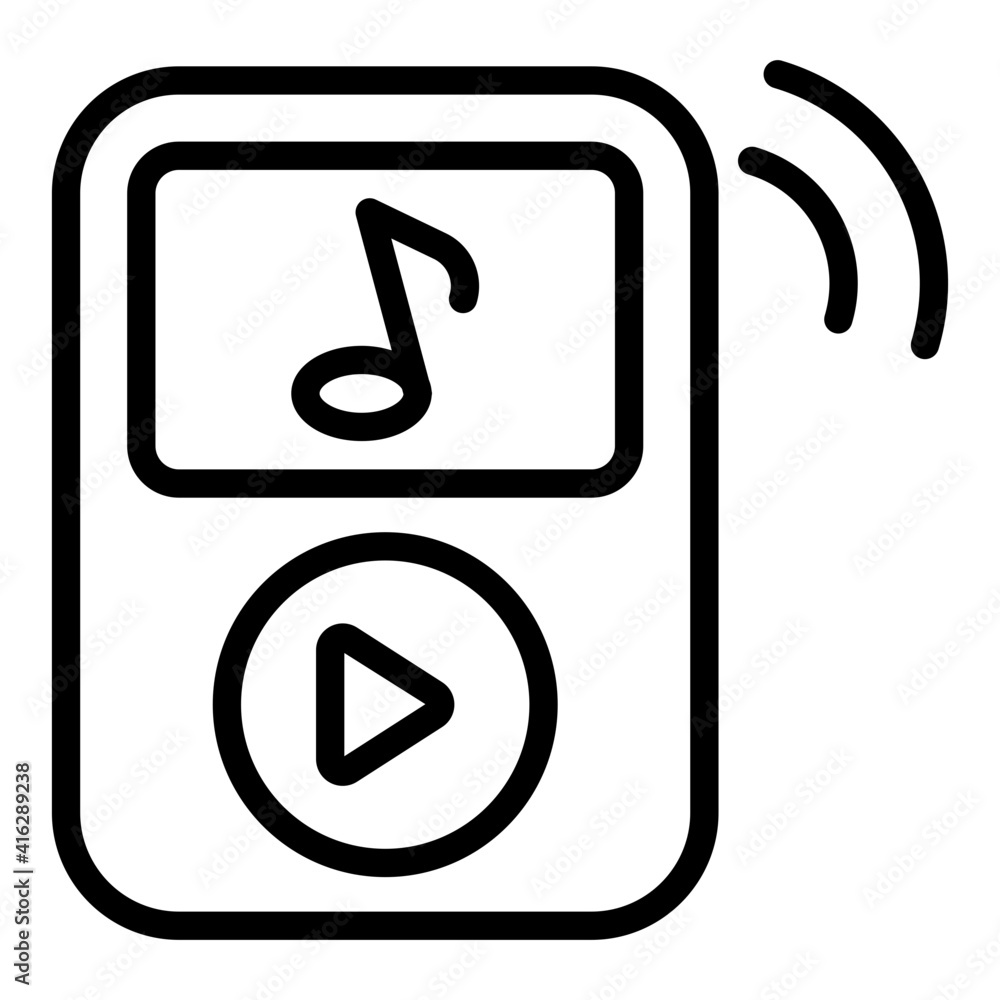 Portable mp3 player icon in linear design Portable mp3 player icon in linear design
