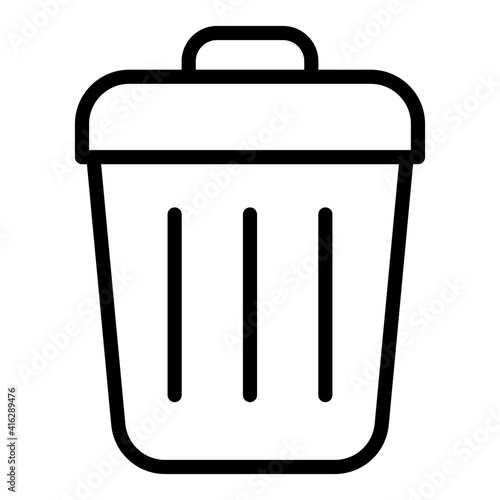 Trash bin icon in modern design, dustbin vector 
