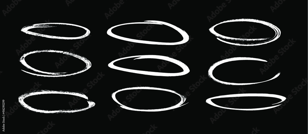 Vector art illustration grunge circle. Set of hand drawn paint object for design use. Abstract brush drawing Vector art illustration grunge circle. Set of hand drawn paint object for design use. Abstract brush drawing