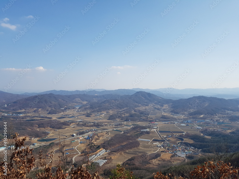 Korean village from the mountain observatory