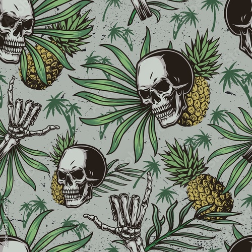 Canvas Print Tropical vintage seamless pattern
