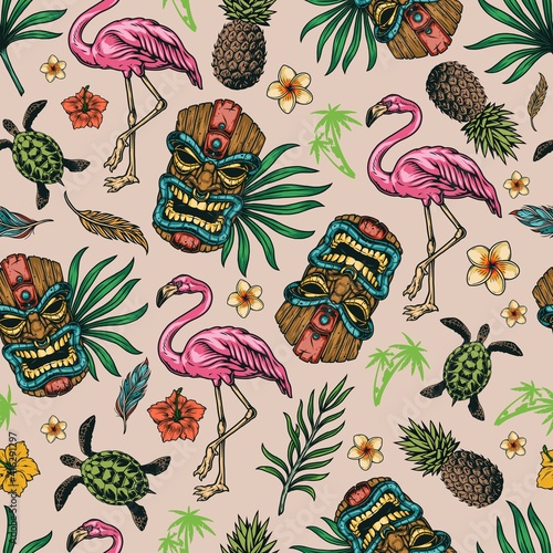 Tropical colorful seamless pattern