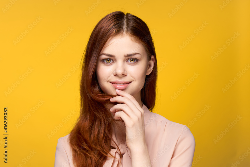 attractive woman smile glamor cosmetics cropped view isolated background attractive woman smile glamor cosmetics cropped view isolated background