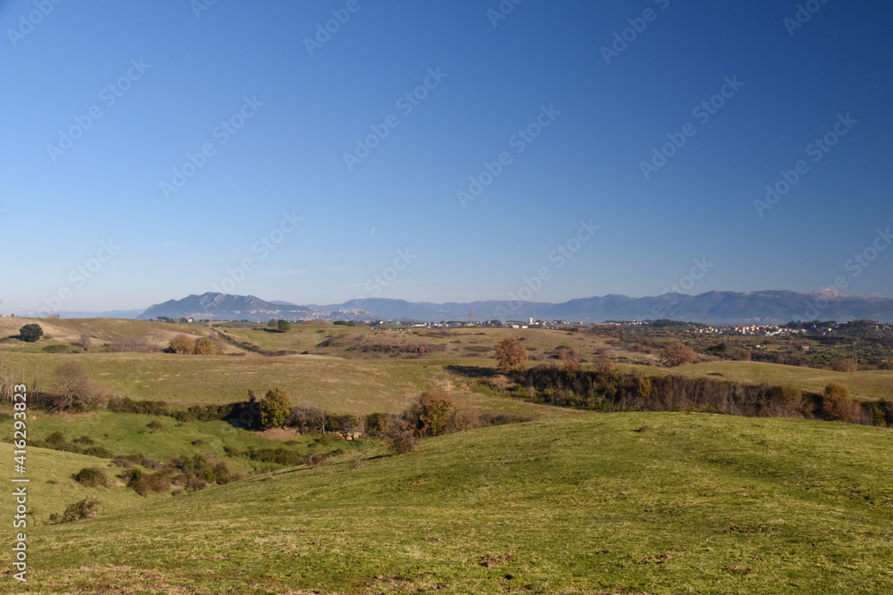 Fototapeta premium Beautiful countryside landscape near Sacrofano, in the center of Italy near Rome.
