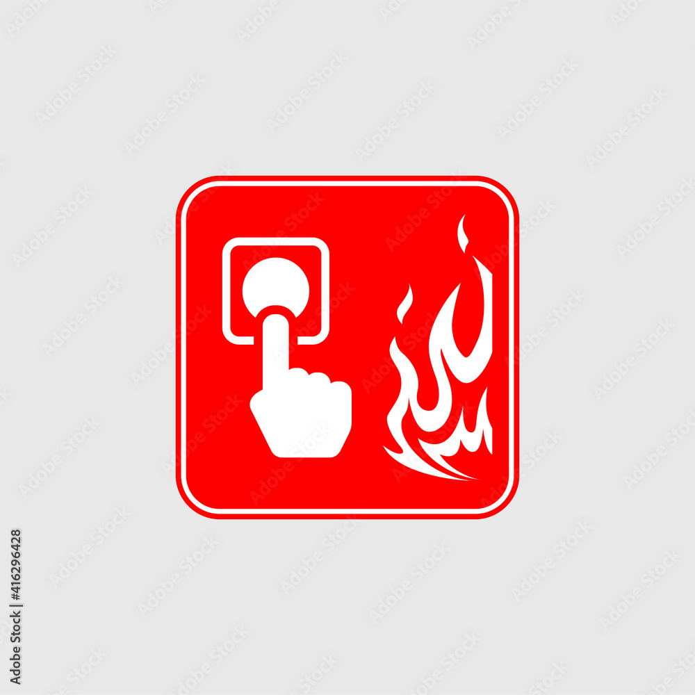 Fire Alarm sign, icon, symbol. Vector illustration