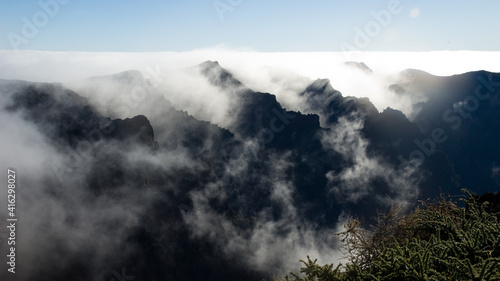 Cliffs and sea of clouds.