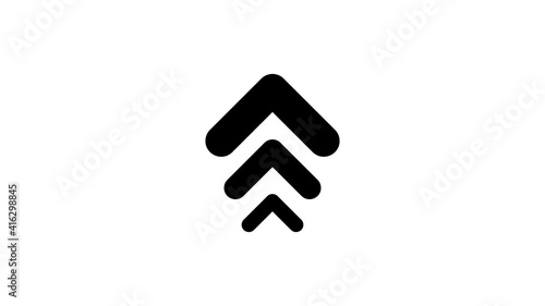 Swipe up icon. Scroll arrow up drag button up social media interface action icon. Motion graphic.