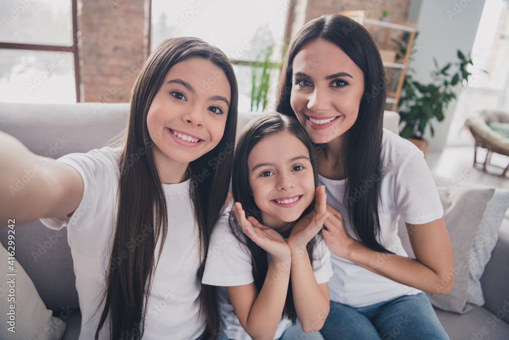 Self-portrait of beautiful cheerful cute girls friends having fun spending time day rest at house flat apartment indoors Self-portrait of beautiful cheerful cute girls friends having fun spending time day rest at house flat apartment indoors