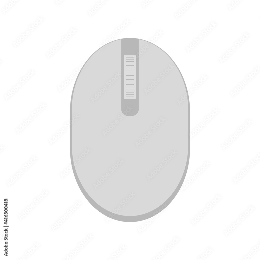 A simple gray computer mouse in the shape of an oval, with two keys and a wheel. Flat vector illustrations A simple gray computer mouse in the shape of an oval, with two keys and a wheel. Flat vector illustrations