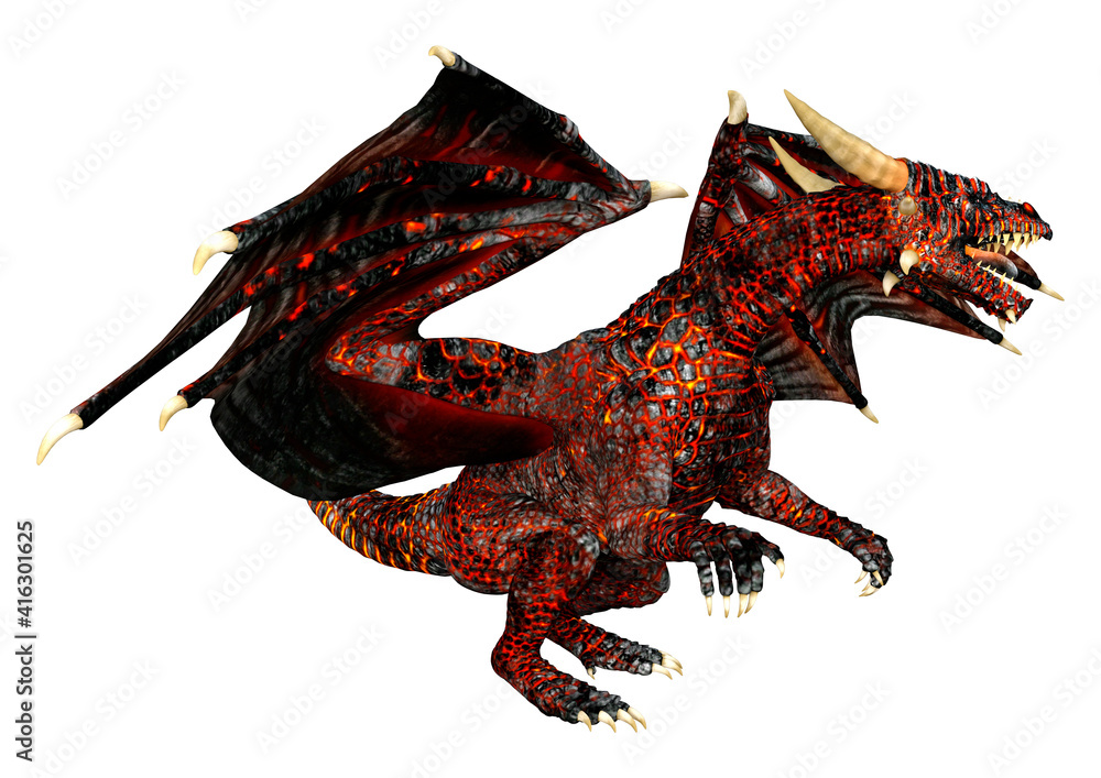 3D Rendering Fairy Tale Dragon on White 3D Rendering Fairy Tale Dragon on White