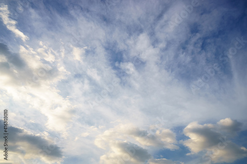 The vast clear blue sky and beautiful clouds on good weather in the morning