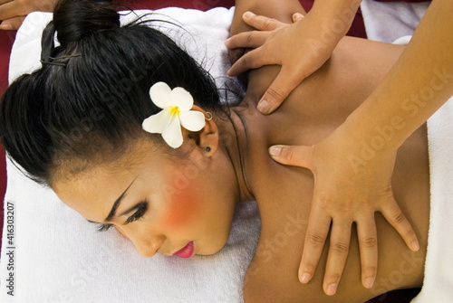 Girl having a massage, Thailand, Southeast Asia, Asia