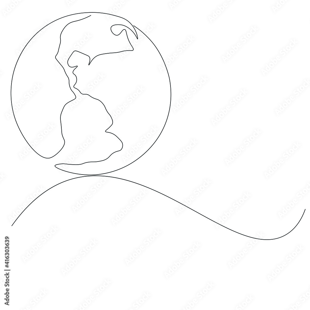 World map line drawing, vector illustration World map line drawing, vector illustration