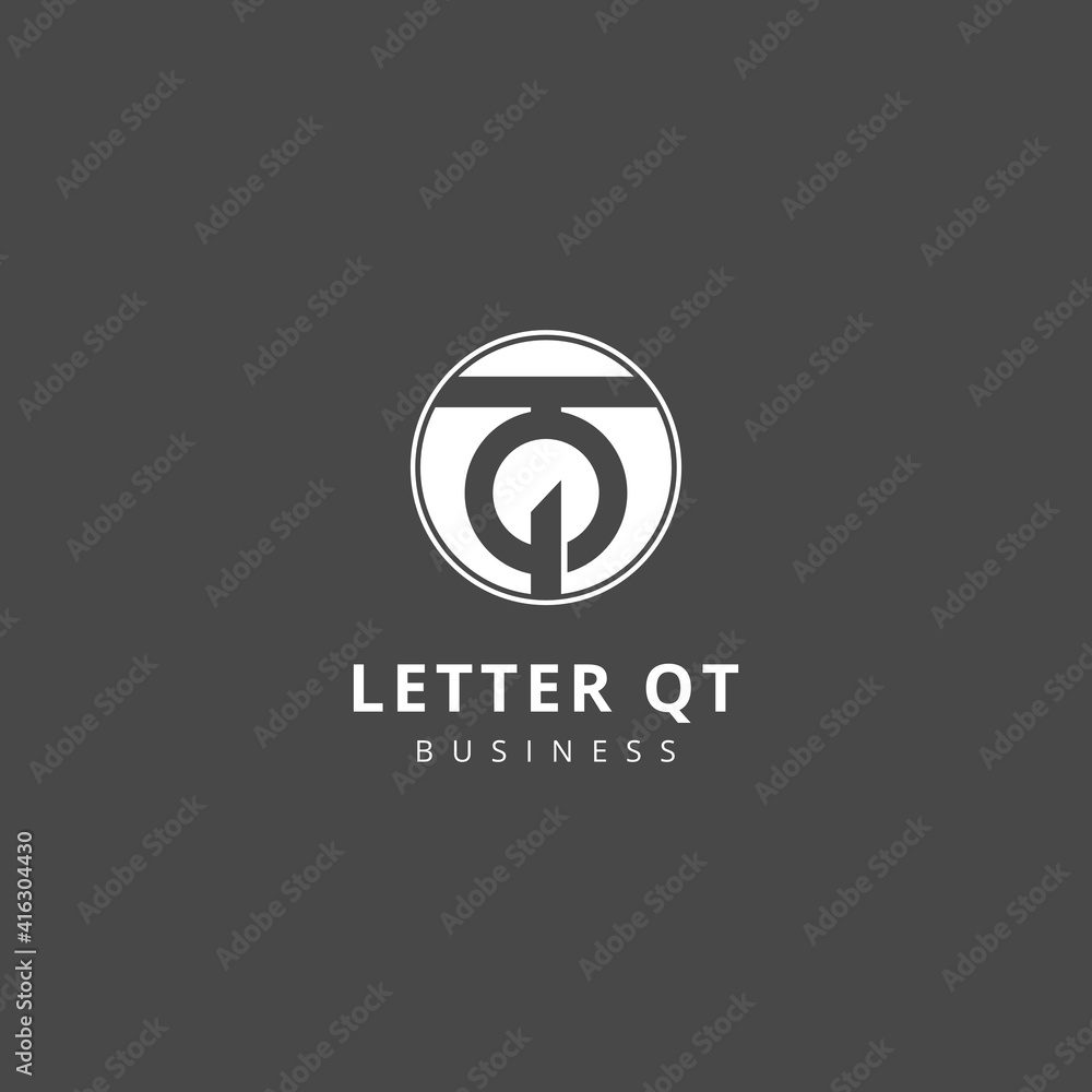 Monogram Modern Letter QT or TQ for Business Logo Monogram Modern Letter QT or TQ for Business Logo
