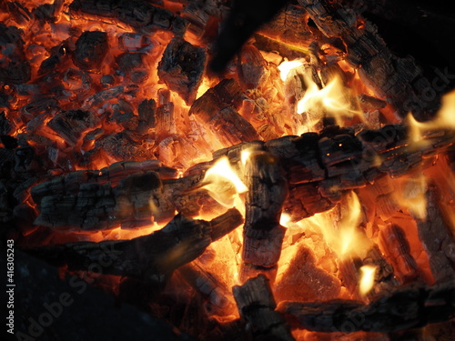 coals in the fire