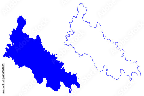 Lodi province (Italy, Italian Republic, Lombardy region) map vector illustration, scribble sketch Province of Lodi map