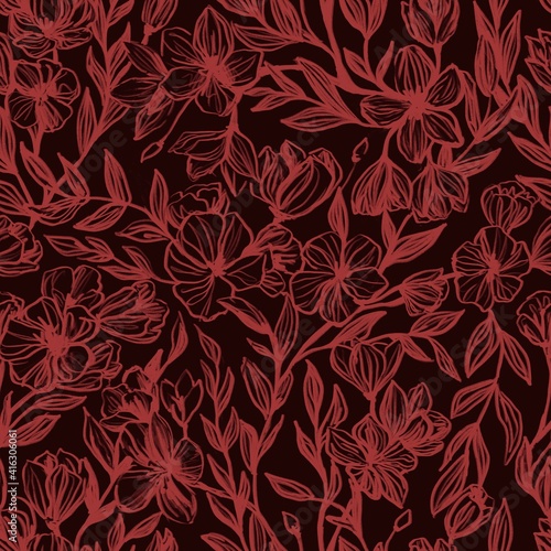 seamless floral pattern. elegant design for fabric, textile, wallpaper and packaging 