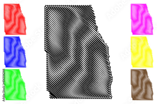 Richland County, North Dakota State (U.S. county, United States of America, USA, U.S., US) map vector illustration, scribble sketch Richland map