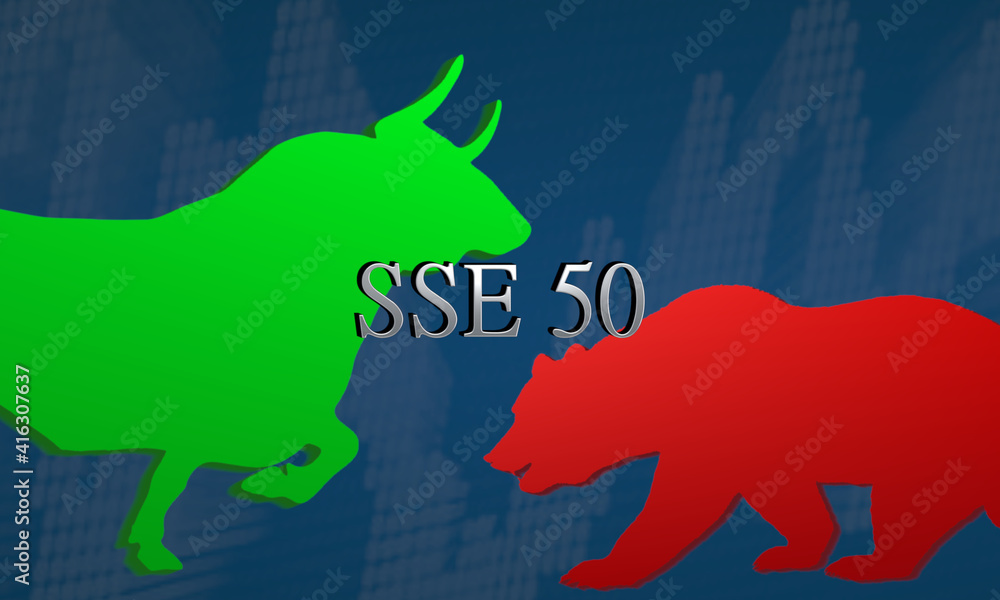 The China stock market index SSE 50 of Shanghai Stock Exchange is