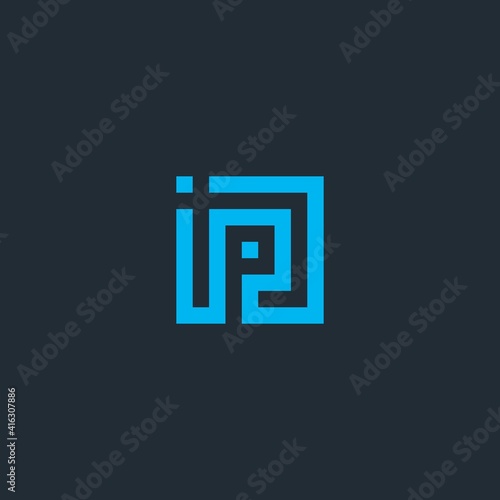 creative logo design square IPC initials. vector design templates