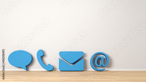 Contact icons as a customer service and hotline concept photo