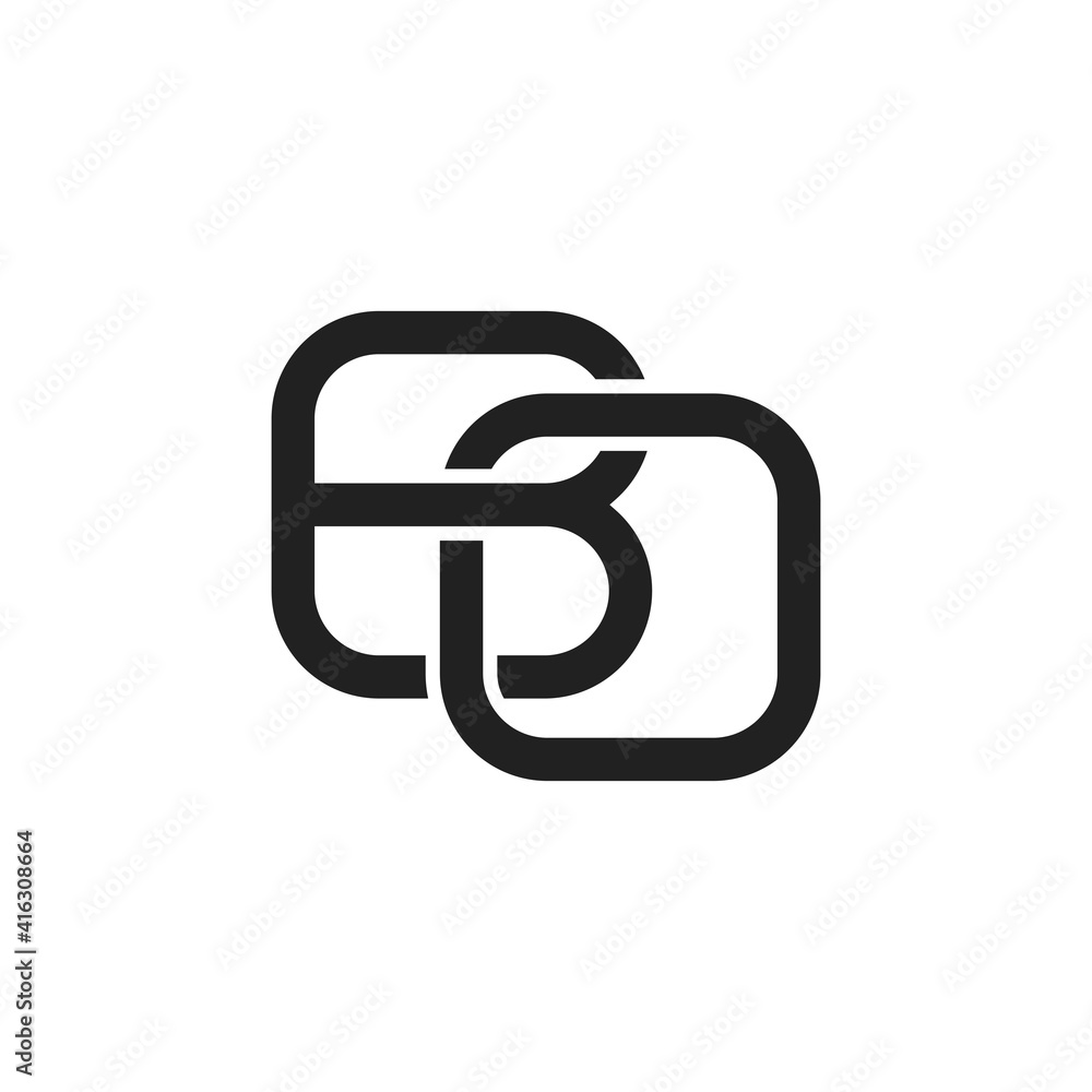 Black letter BO initial logo icon Black letter BO initial logo icon