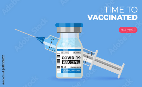 Covid-19 Coronavirus Vaccine and Syringe