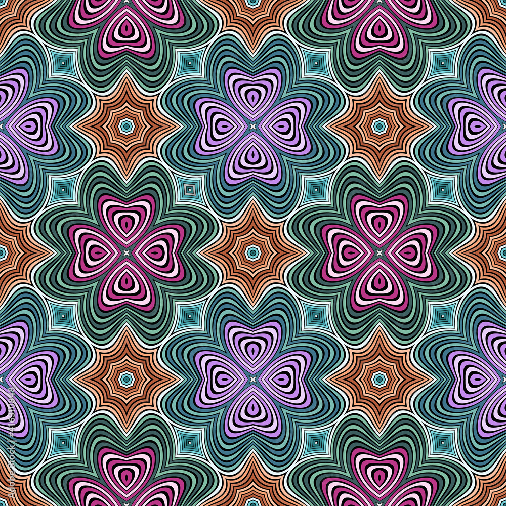 Fototapeta premium Raster abstract lines pattern. Waves background